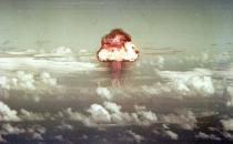 Photo of a mushroom cloud from a 1953 atomic bomb test by U.S. Department of Defense