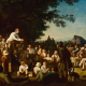 In George Bingham’s Stump Speaking (1853–54), a common code of civility enables people of many different kinds to meet for political discussion. (SAINT LOUIS ART MUSEUM)