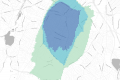 A crowd-sourced project at the website Bostonography uses colored hexagons to map Boston residents’ perceptions of their neighborhood boundaries. Purple covers areas where more than 75 percent of respondents agree, aqua more than 50 percent, and green more than 25 percent. (Bostonography)